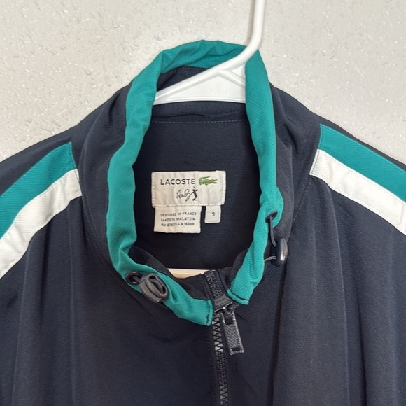 Lacoste Andy Roddick Blue Zip Track Tennis Jacket Size 9 - Picture 3 of 10